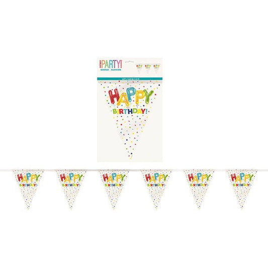 Happy Balloon "Happy Birthday" Flag Banner - 3.65m - The Party Marketplace