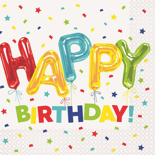 Happy Balloon Luncheon Napkins (Pack of 16) - The Party Marketplace
