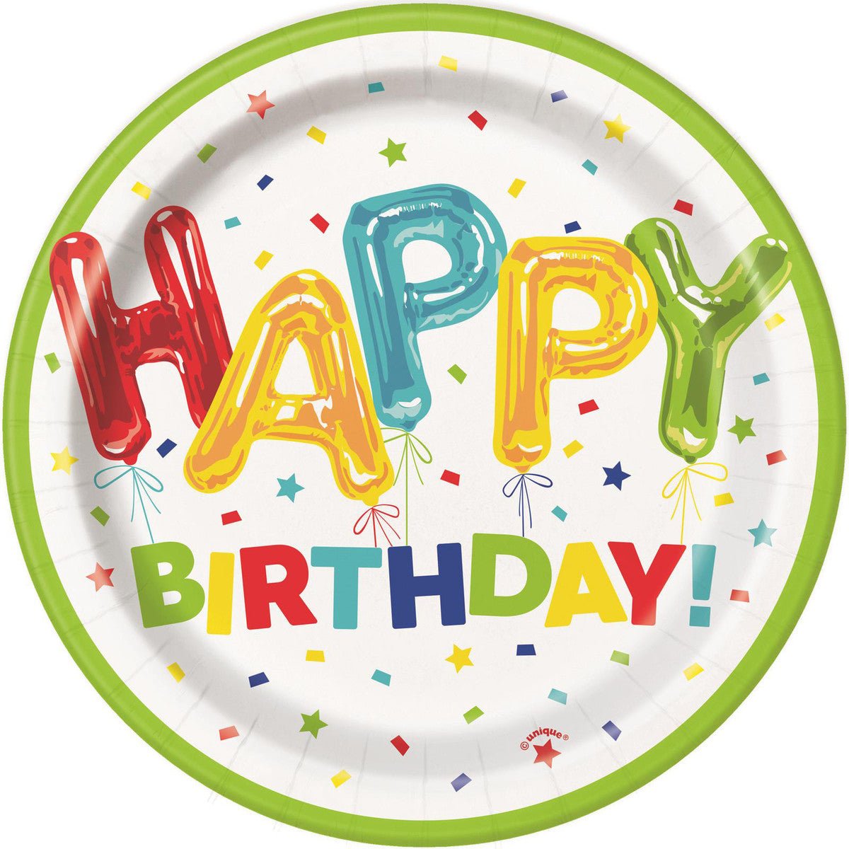 Happy Balloon Paper Plates 18cm (Pack of 8) - The Party Marketplace
