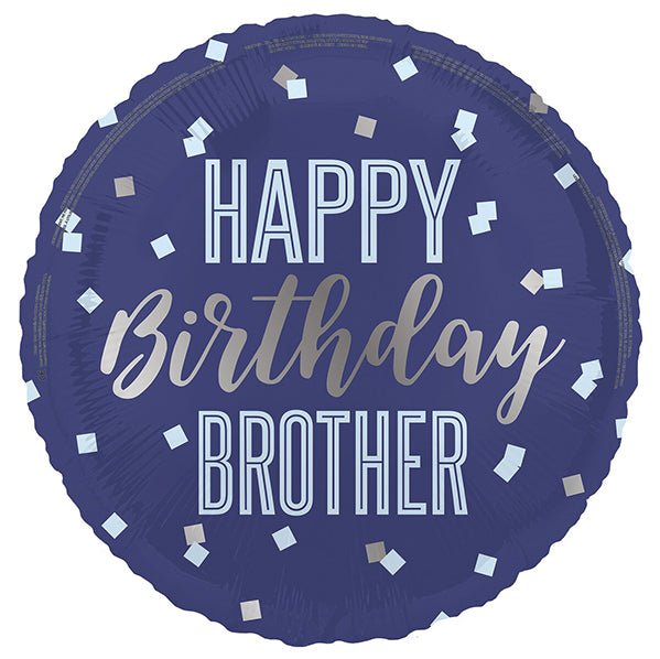 "Happy Birthday Brother" Foil Balloon 45cm - The Party Marketplace