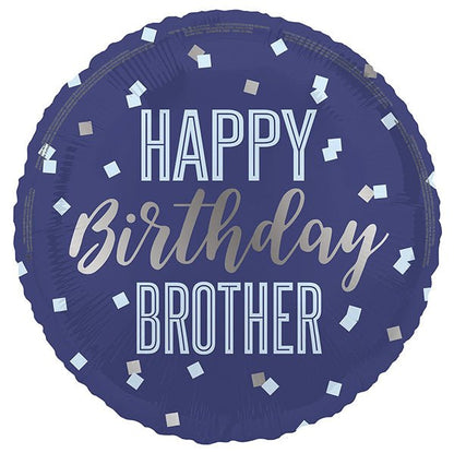 "Happy Birthday Brother" Foil Balloon 45cm - The Party Marketplace