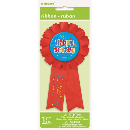 Happy Birthday Confetti Award Ribbon - The Party Marketplace
