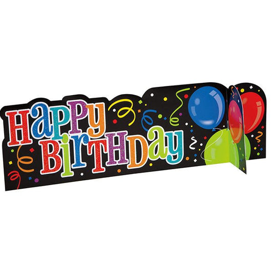 "Happy Birthday" Confetti Deluxe 3D Centrepiece 35.5cm - The Party Marketplace