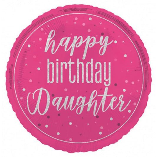 "Happy Birthday Daughter" Foil Balloon 45cm - The Party Marketplace