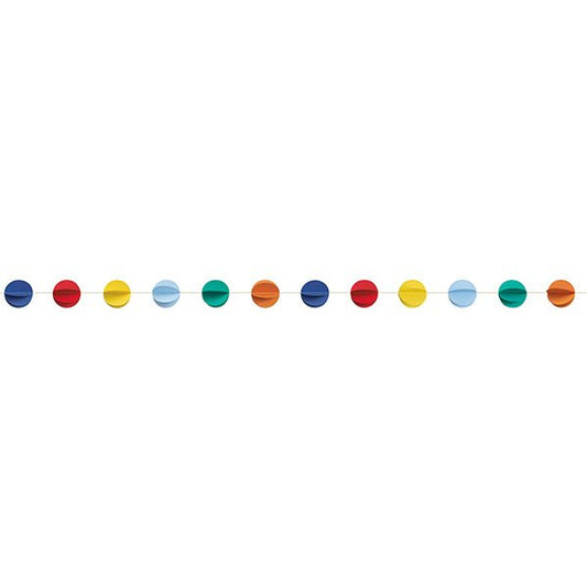 Happy Birthday Dots Colourful Paper Garland (2.13m) - The Party Marketplace