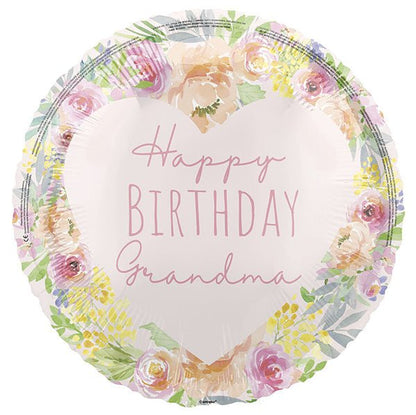 "Happy Birthday Grandma" Foil Balloon 45cm - The Party Marketplace
