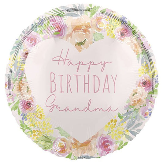 "Happy Birthday Grandma" Foil Balloon 45cm - The Party Marketplace
