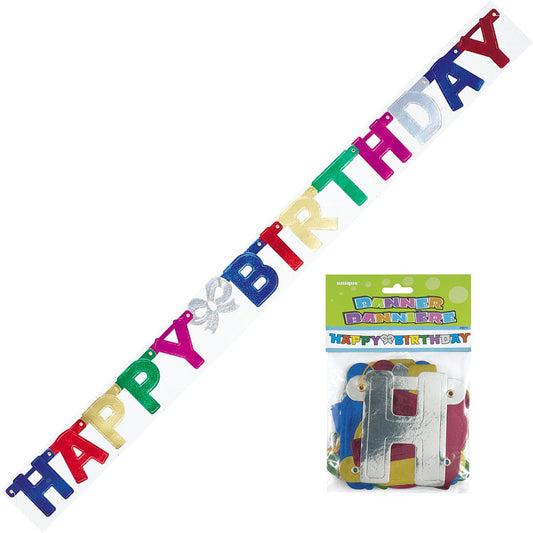 Happy Birthday Jointed Banner - Deluxe - The Party Marketplace