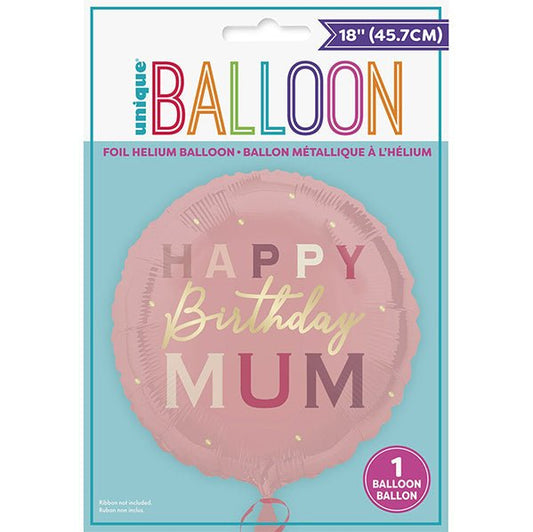 "Happy Birthday Mum" Foil Balloon 45cm - The Party Marketplace