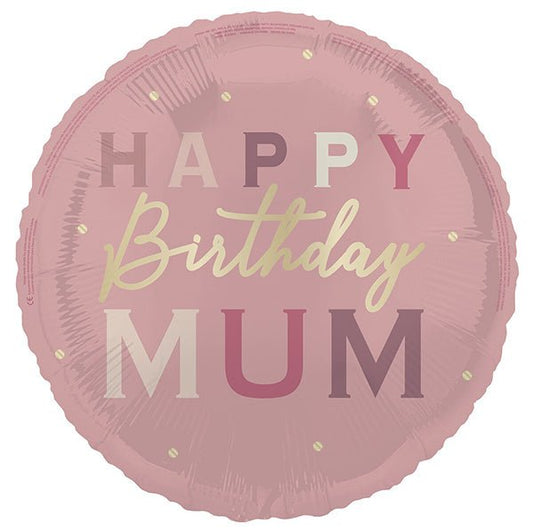 "Happy Birthday Mum" Foil Balloon 45cm - The Party Marketplace