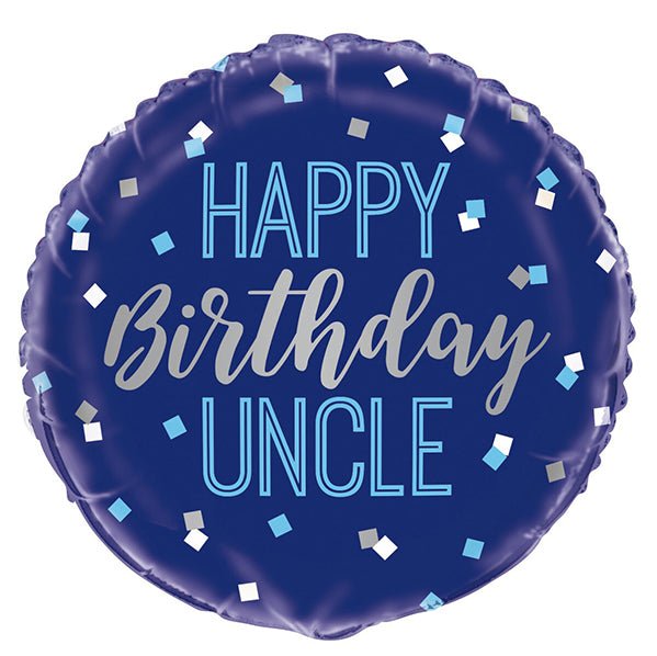 "Happy Birthday Uncle" Foil Balloon 45cm - The Party Marketplace