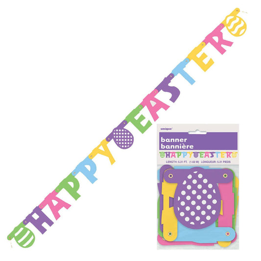 "Happy Easter" Jointed Banner - 1.62m - The Party Marketplace