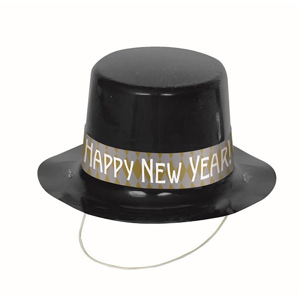 "Happy New Year" Mini Top Hat (Pack of 4) - The Party Marketplace