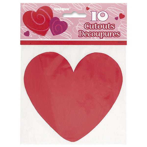 Heart Cutout Decorations (Pack of 10) - The Party Marketplace