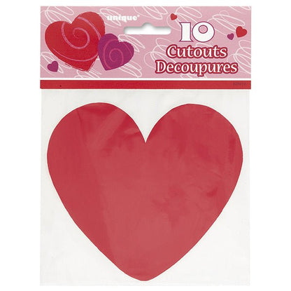 Heart Cutout Decorations (Pack of 10) - The Party Marketplace