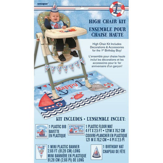 High Chair Kit - 1st Birthday Nautical - The Party Marketplace