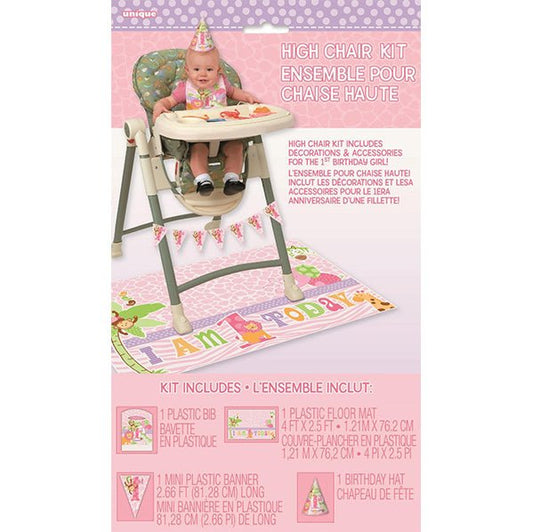 High Chair Kit - 1st Birthday Pink Safari - The Party Marketplace