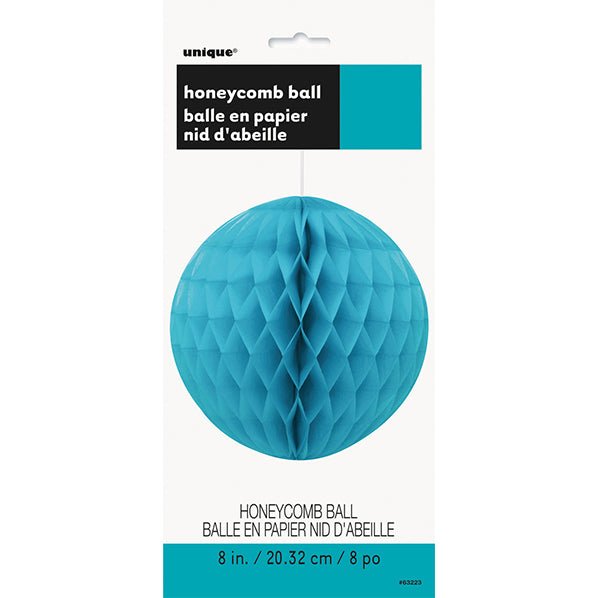 Honeycomb Ball - Caribbean Teal 20cm - The Party Marketplace