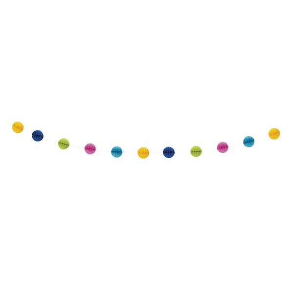 Honeycomb Ball Garland - Multi Coloured (2.13m) - The Party Marketplace