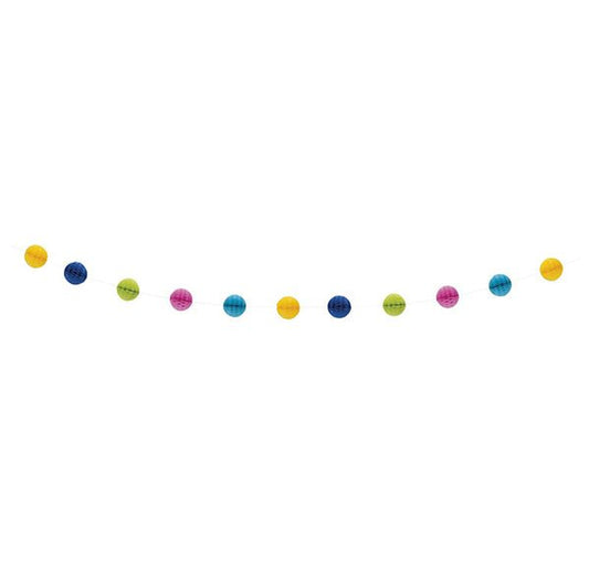 Honeycomb Ball Garland - Multi Coloured (2.13m) - The Party Marketplace