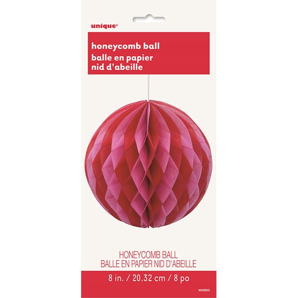 Honeycomb Ball - Red & Pink 20cm - The Party Marketplace