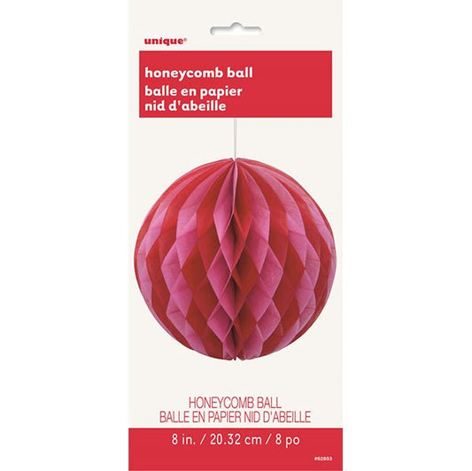 Honeycomb Ball - Red & Pink 20cm - The Party Marketplace