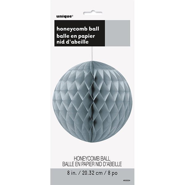 Honeycomb Ball - Silver 20cm - The Party Marketplace