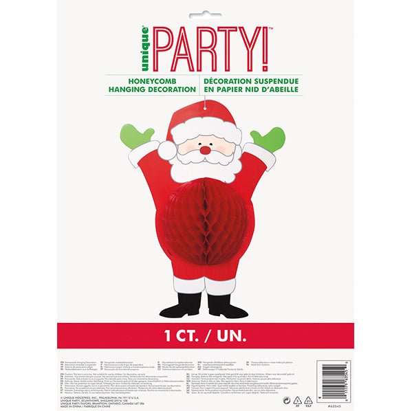 Honeycomb Hanging Santa 36cm - The Party Marketplace