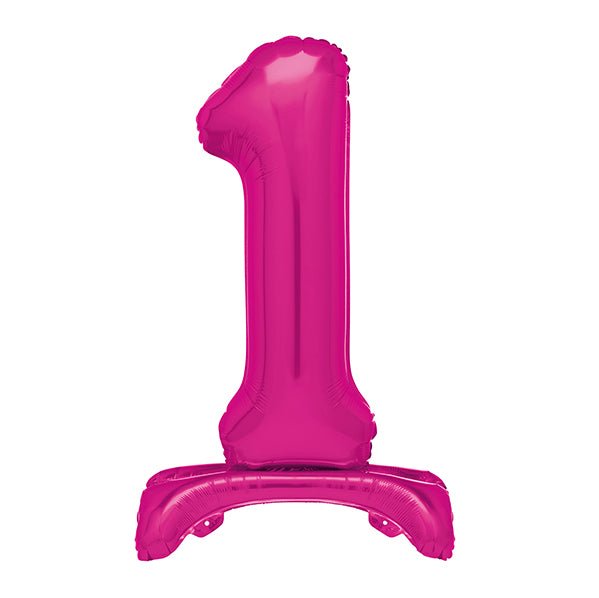 Hot Pink "1" Giant Standing Numeral Foil Balloon (76cm) - The Party Marketplace