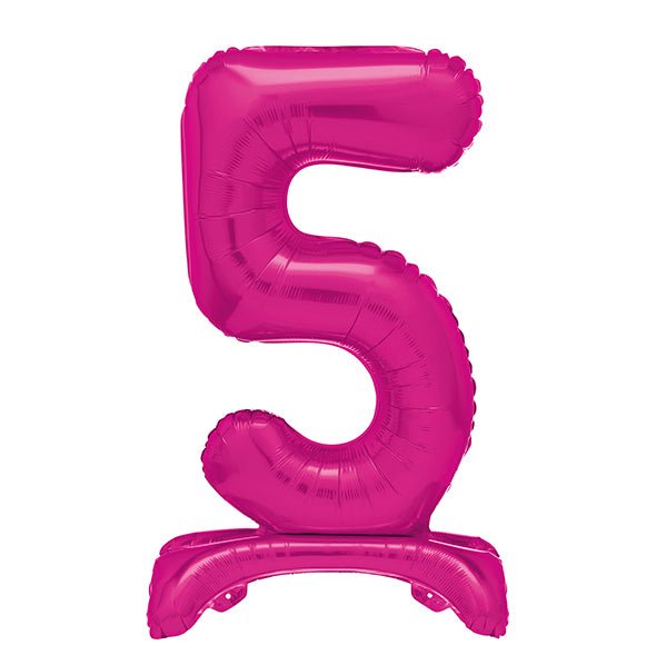 Hot Pink "5" Giant Standing Numeral Foil Balloon (76cm) - The Party Marketplace