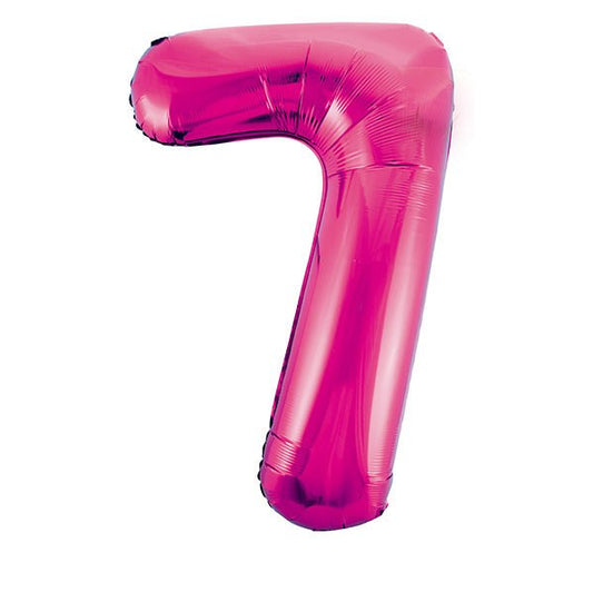 Hot Pink "7" Numeral Foil Balloon (86cm) - The Party Marketplace