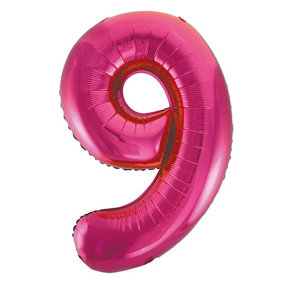 Hot Pink "9" Numeral Foil Balloon (86cm) - The Party Marketplace