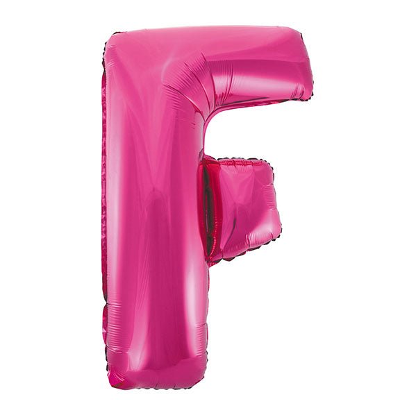 Hot Pink "F" Letter Foil Balloon (86cm) - The Party Marketplace