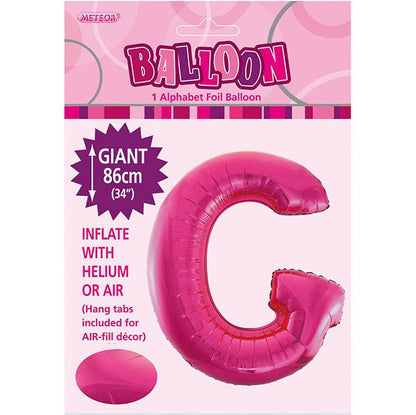 Hot Pink "G" Letter Foil Balloon (86cm) - The Party Marketplace