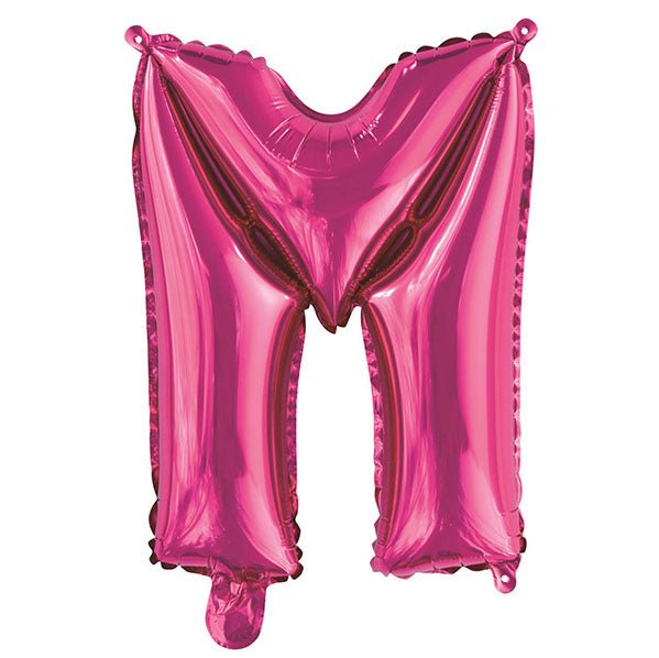 Hot Pink "M" Letter Foil Balloon (35cm) - The Party Marketplace
