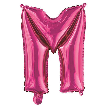 Hot Pink "M" Letter Foil Balloon (35cm) - The Party Marketplace