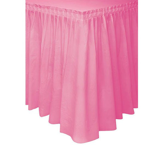 Hot Pink Plastic Tableskirt 73cm x 4.3m - The Party Marketplace