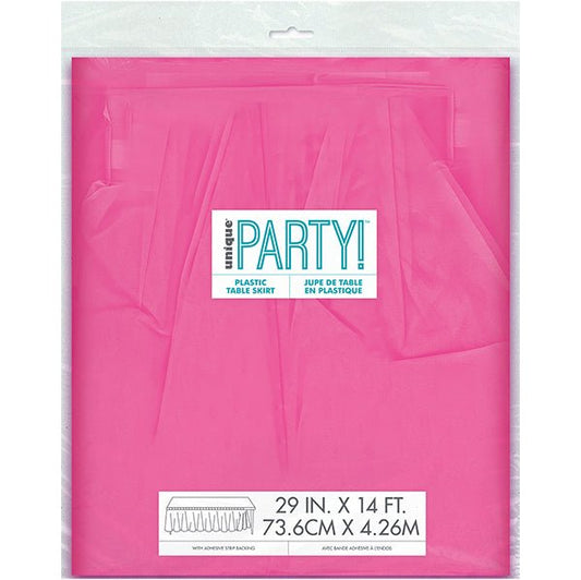 Hot Pink Plastic Tableskirt 73cm x 4.3m - The Party Marketplace