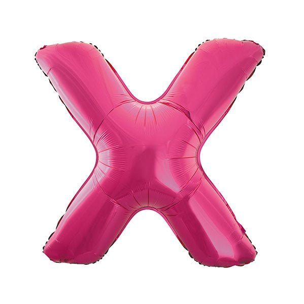 Hot Pink "X" Letter Foil Balloon (86cm) - The Party Marketplace