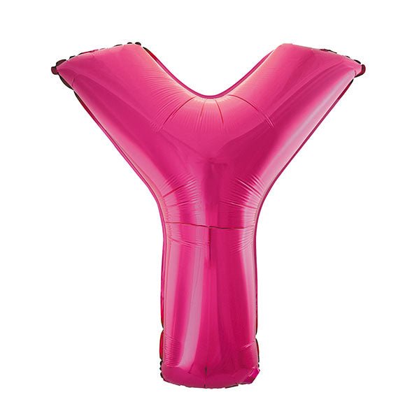 Hot Pink "Y" Letter Foil Balloon (86cm) - The Party Marketplace