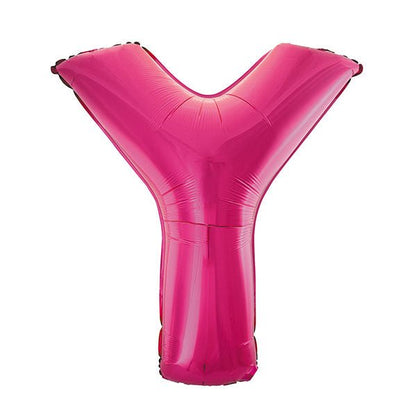 Hot Pink "Y" Letter Foil Balloon (86cm) - The Party Marketplace