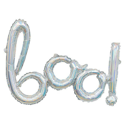 Iridescent "Boo" Jumbo Foil Balloon - The Party Marketplace