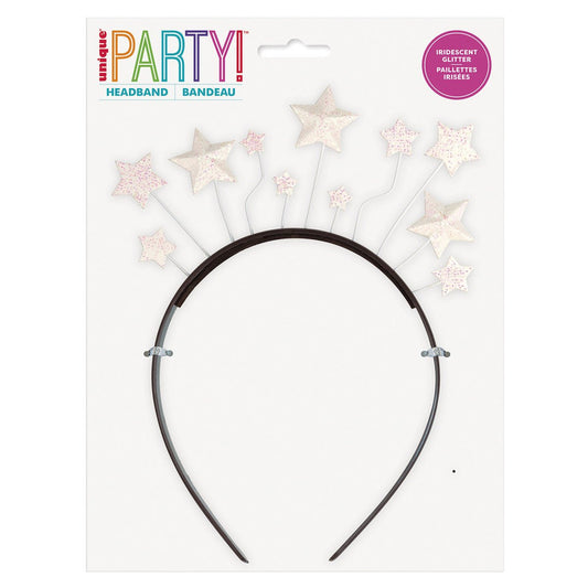Iridescent Glitter Stars Headband - The Party Marketplace