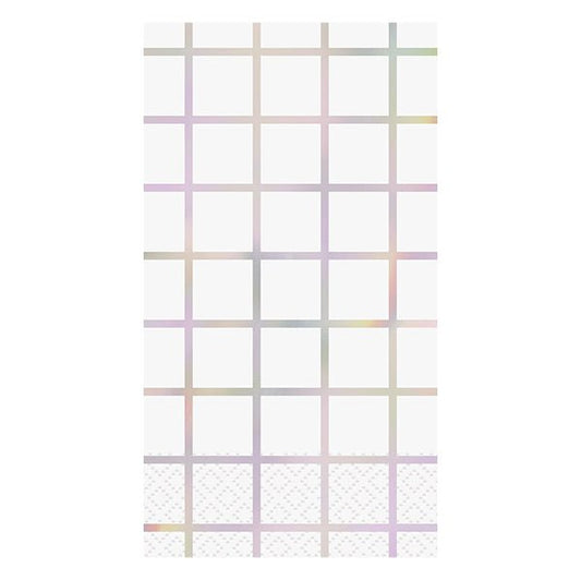 Iridescent Grid Foil Stamped Guest Napkins (Pack of 16) - The Party Marketplace