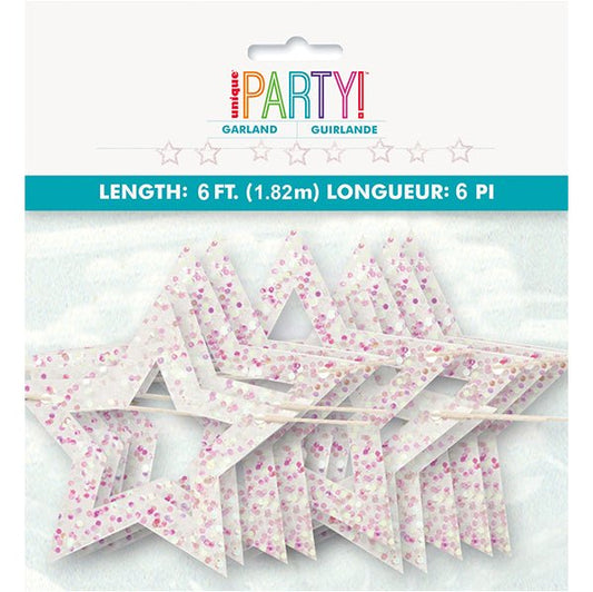Iridescent Star Garland (1.82m) - The Party Marketplace