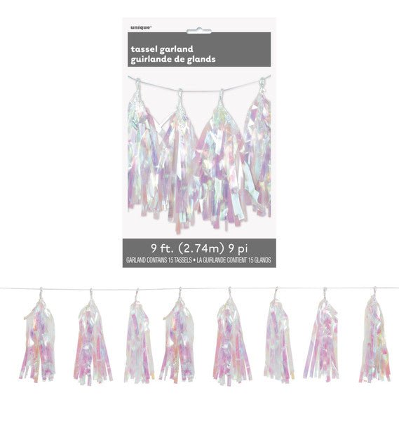 Iridescent Tassel Garland (2.74m) - The Party Marketplace