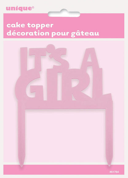 "It's A Girl" Cake Topper (10cm) - The Party Marketplace