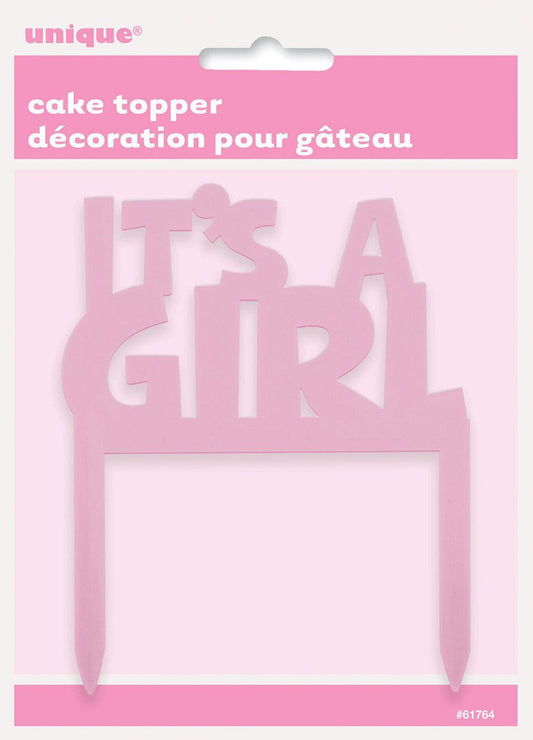 "It's A Girl" Cake Topper (10cm) - The Party Marketplace