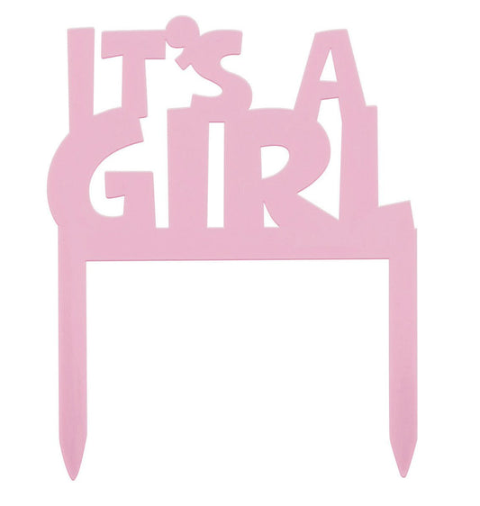 "It's A Girl" Cake Topper (10cm) - The Party Marketplace