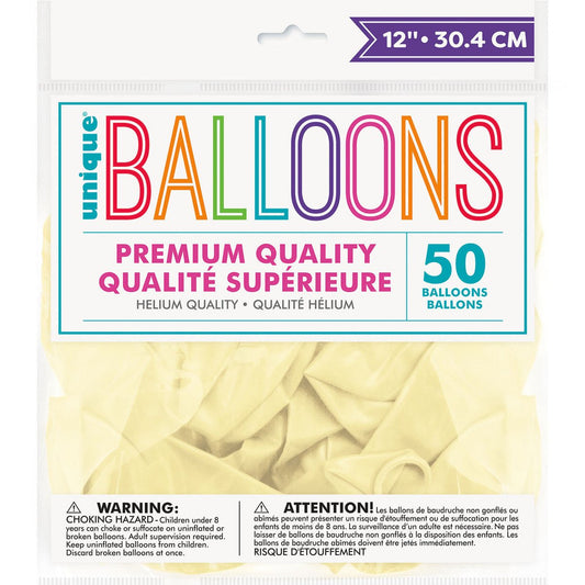 Ivory Pearl Premium Balloons 30cm (Pack of 50) - The Party Marketplace